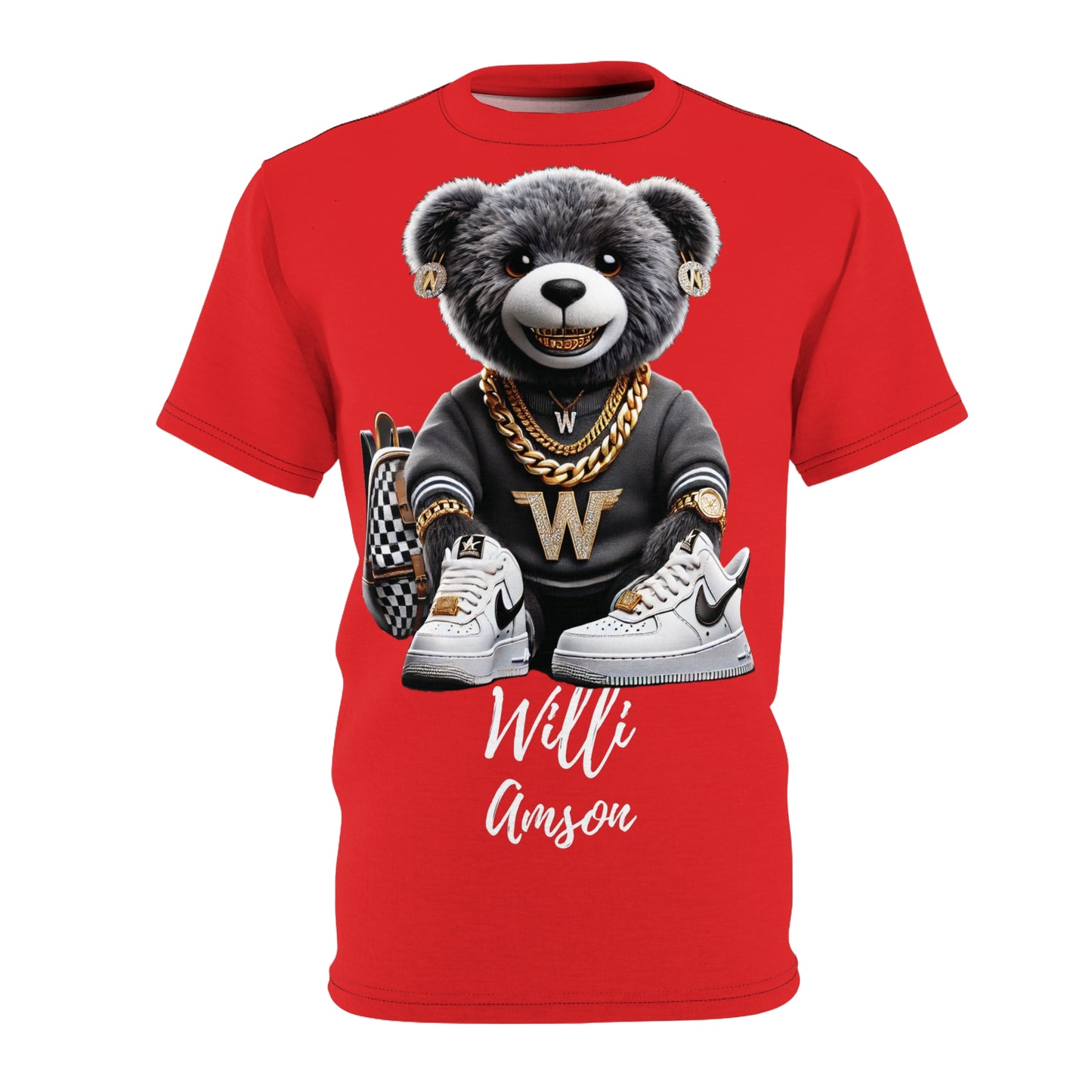 "The Bear Collection" Womens Cut & Sew Tee Red